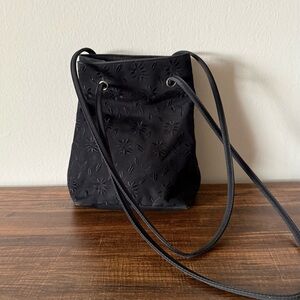 Black Floral Stitch Purse